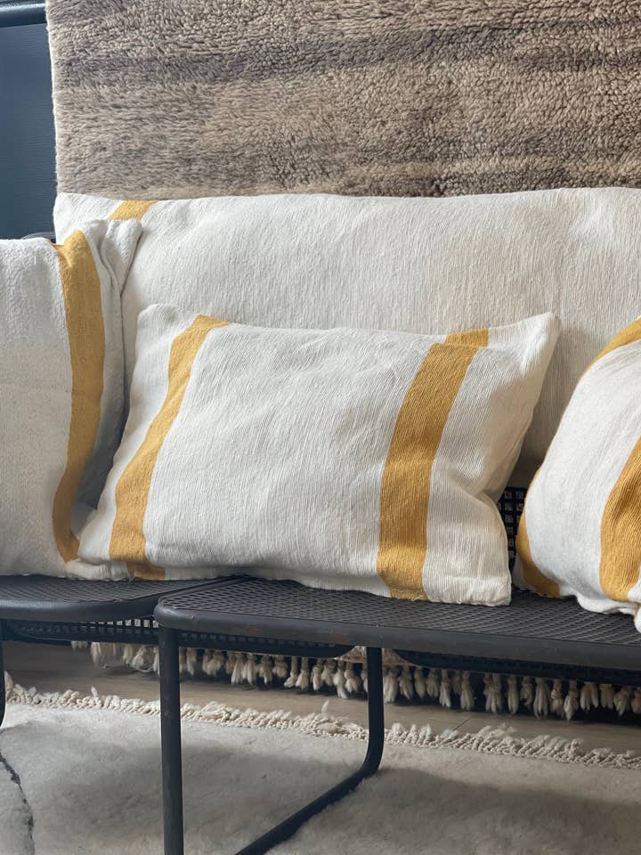 Medium Striped Cushion • Yellow for wholesale by Berber Designers