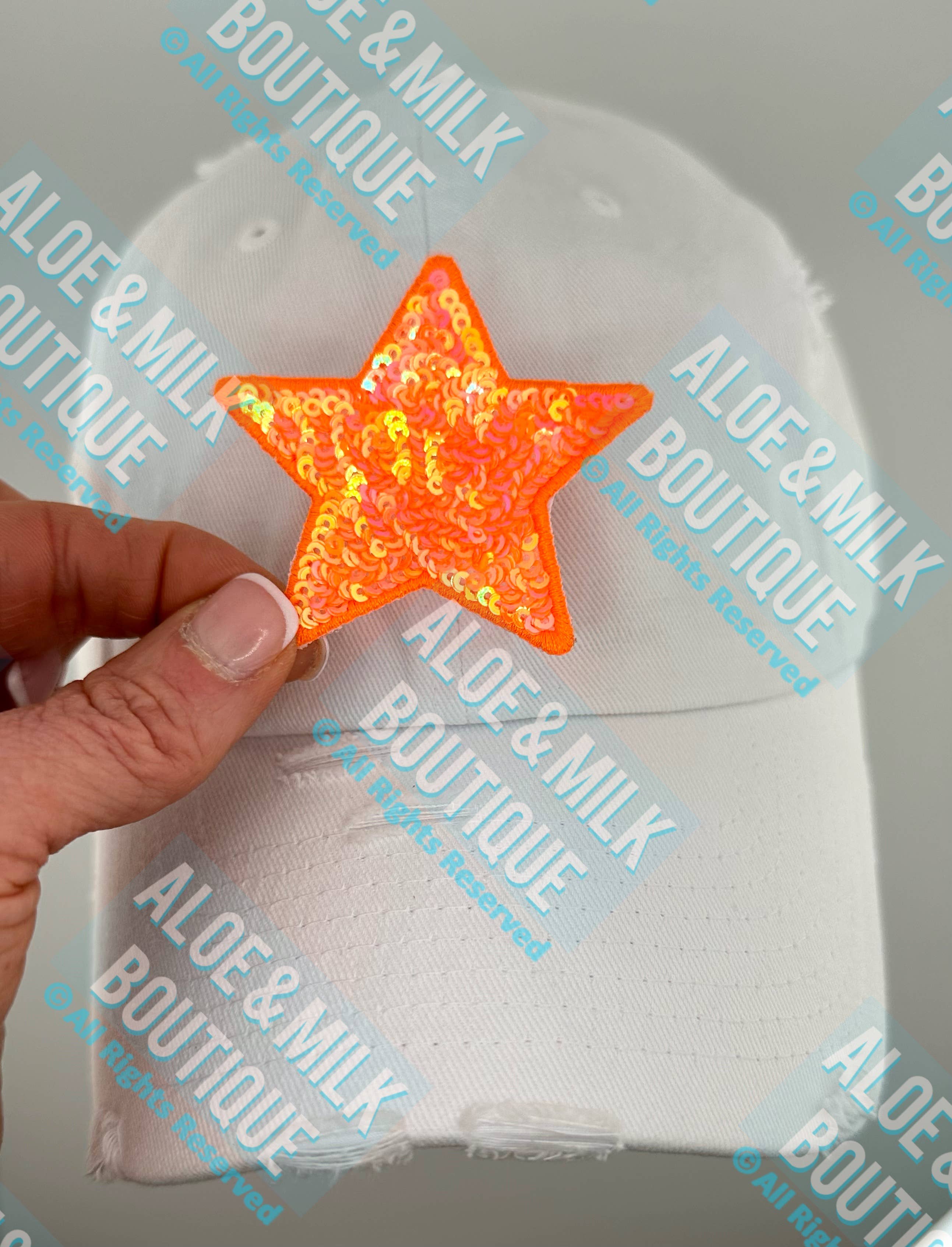 Aloe and Milk Boutique - Wholesale Patch - New Sequin Star Small, sequin star patch, cheer patch2