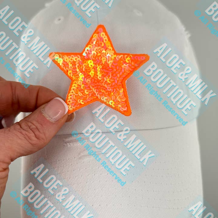Aloe and Milk Boutique - Wholesale Patch - New Sequin Star Small, sequin star patch, cheer patch2