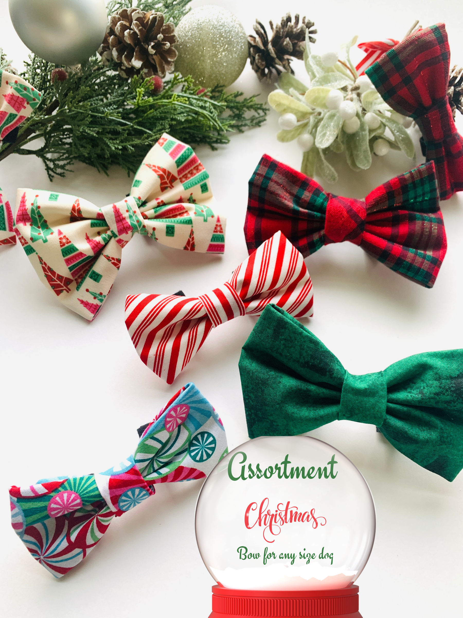 Walking Paws Boutique - Wholesale Pet Bow Tie - Dog - Assortment pet bowties, adjustable and removable, holiday1