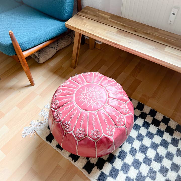 dear Morocco – wholesale Sittpuff – Marockansk sittpuff ottoman//rund L 20 ”x13" Barock Rose