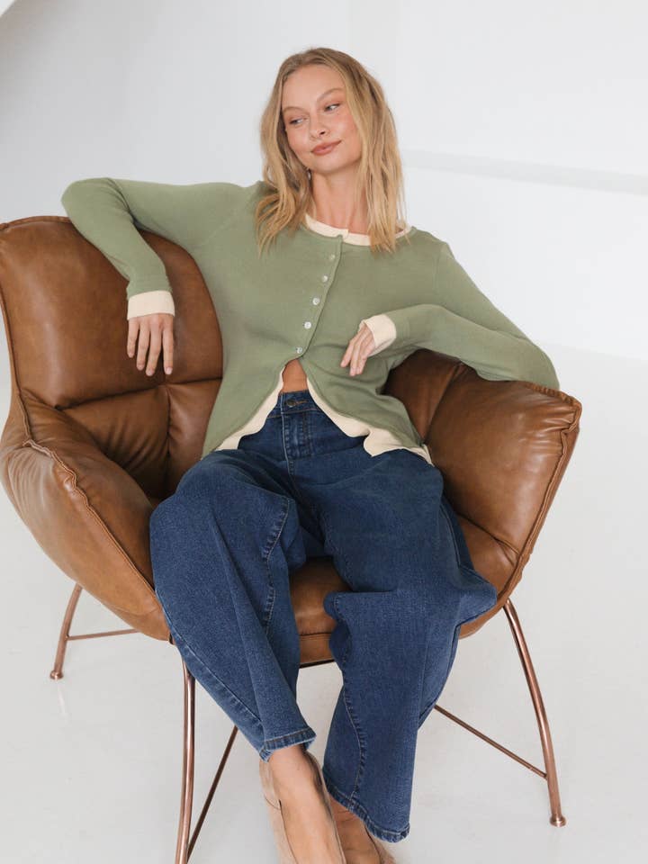 Global Fashion House - Wholesale Cardigan - Women's - CONTRAST TRIM CADIGAN4