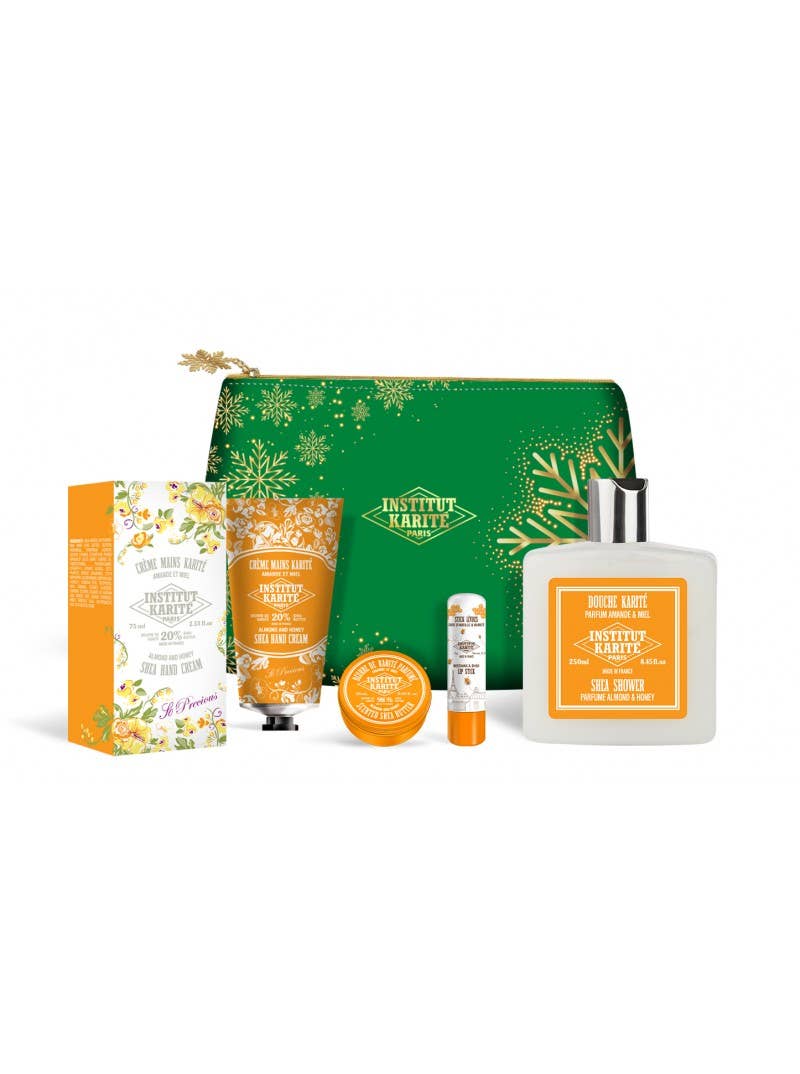 Institut Karité Paris - Wholesale Bath & Body Set - Christmas Almond & Honey Pouch0