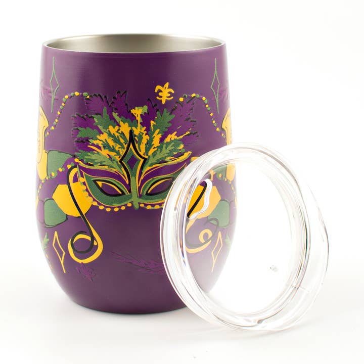 Stainless Wine Tumbler - Mardi Gras Mask and other Purchase Wholesale mardi gras tumbler. Free Returns & Net 60 Terms on Faire trending on Faire.