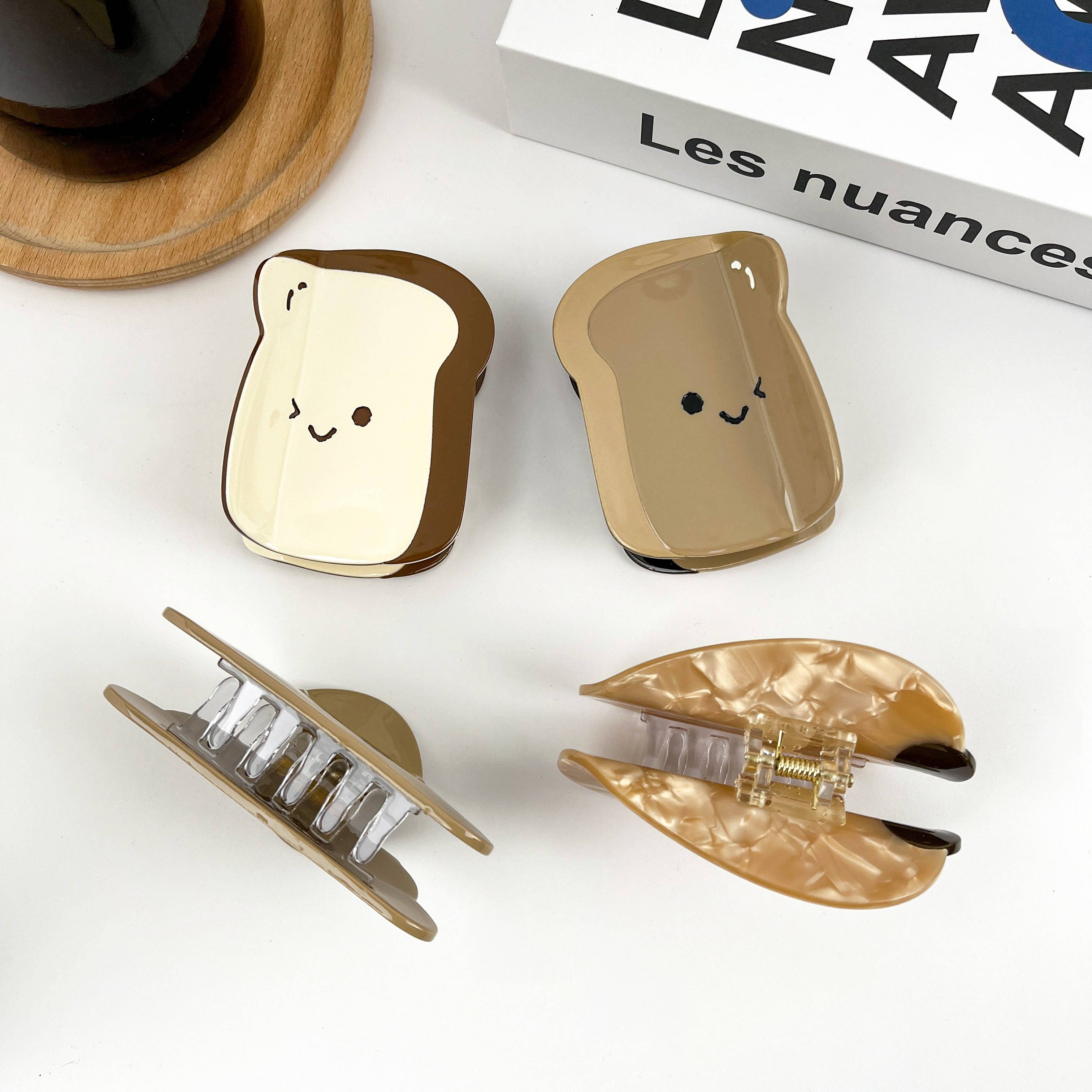 TheDivaSoap - Wholesale Hair Clip - Women's - Funny Bread Hair Clip, Acetate Claw Clip4