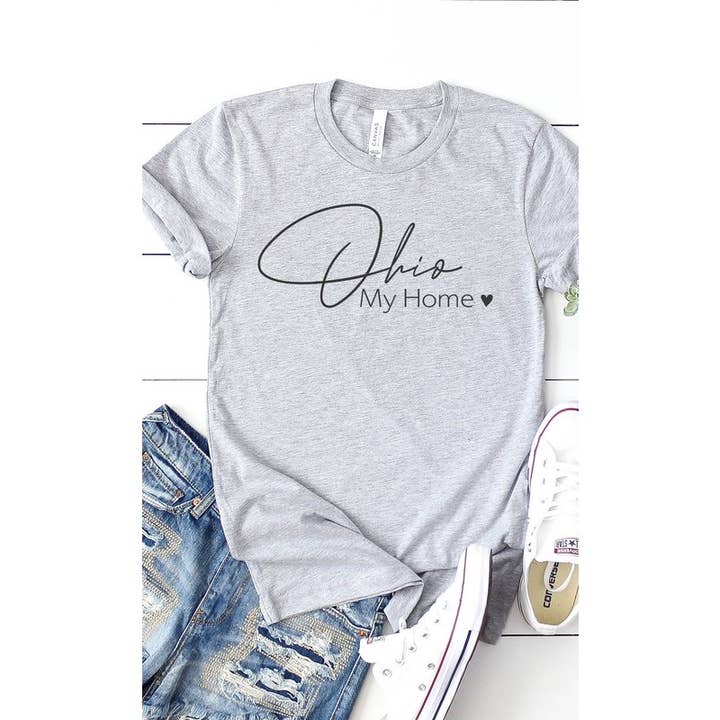 Ohio my home graphic tee for wholesale by Kissed Apparel
