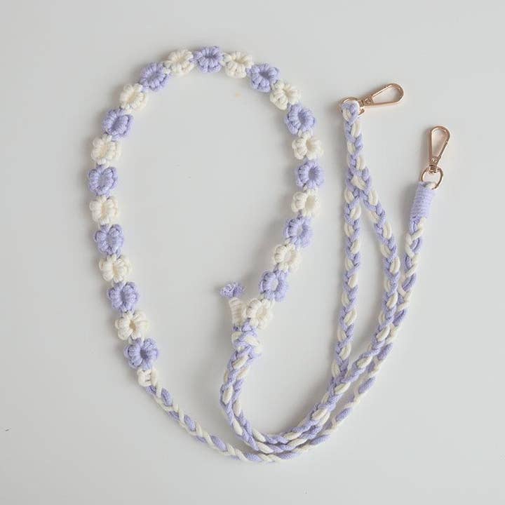 Kameragurt mit Makramee-Blumenmuster, Handygurt für den Großhandel von Weavey Studio
