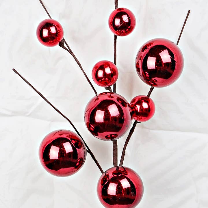 Impressive Enterprises, Inc. - Wholesale Christmas Decoration - ISB73235- 29in Classic Red Ornament Ball Spray-1