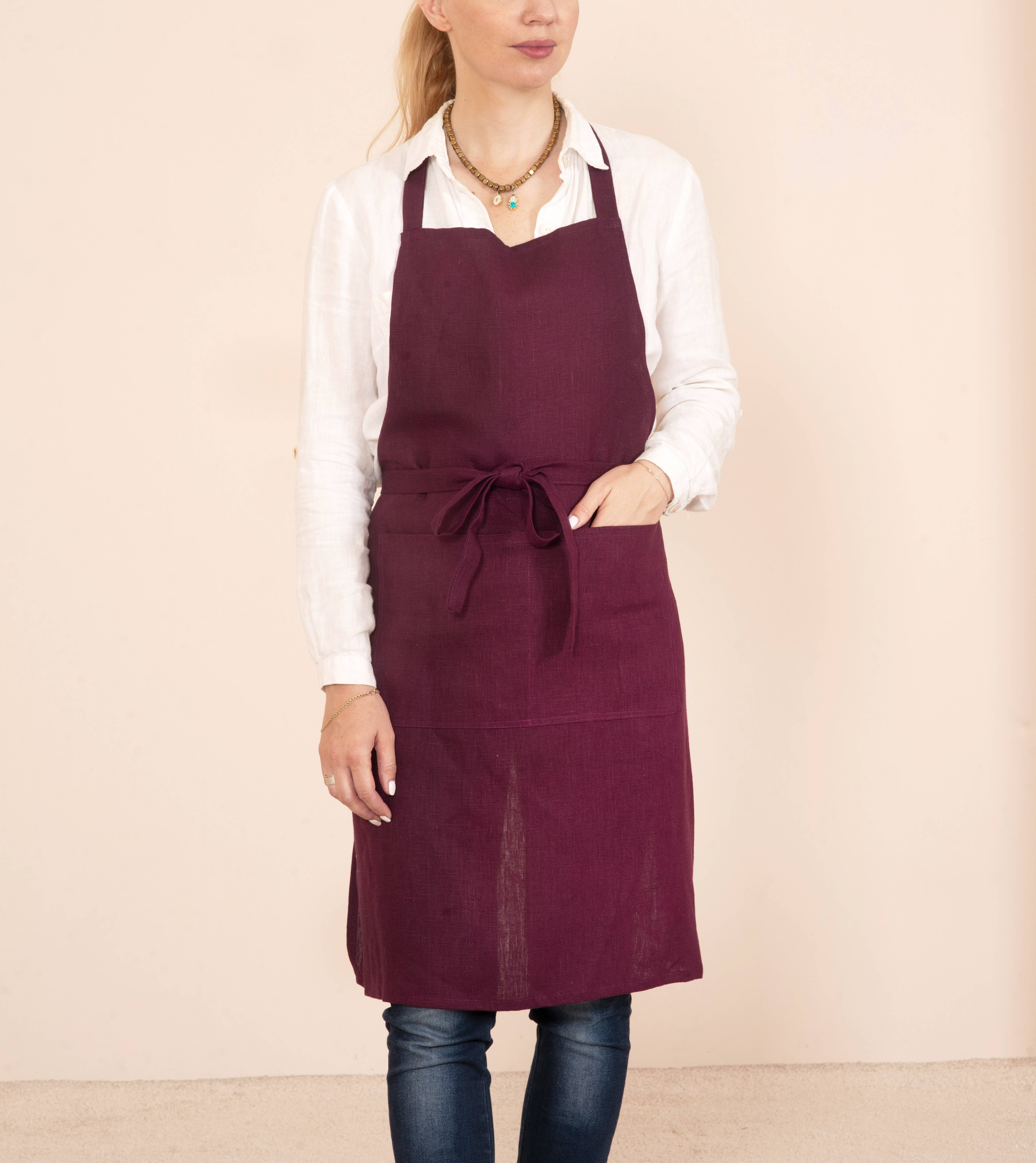 LinenQ - Wholesale Apron - Linen apron with pockets in various colors 3