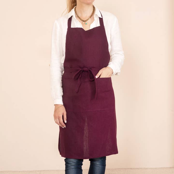 LinenQ – Engroshandel Forklæde – Linnedforklæde med lommer i forskellige farver15