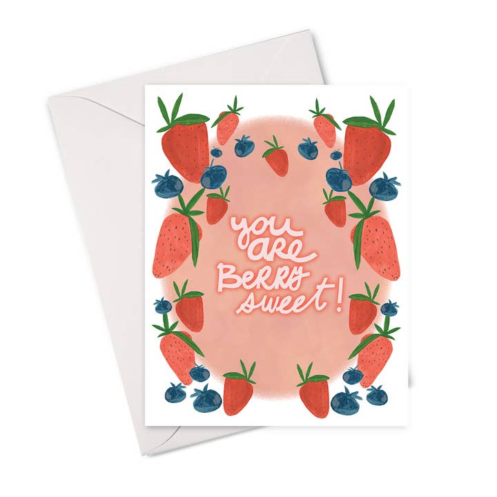 Berry Sweet Card for wholesale by Mostly Cloudy Paper Co.