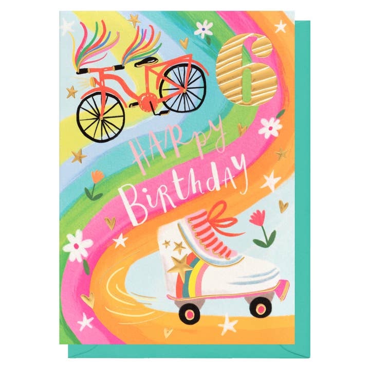 Age 6 | Bikes & Skates
Birthday | Milestone Age | Kids Card for wholesale by Louise Tiler