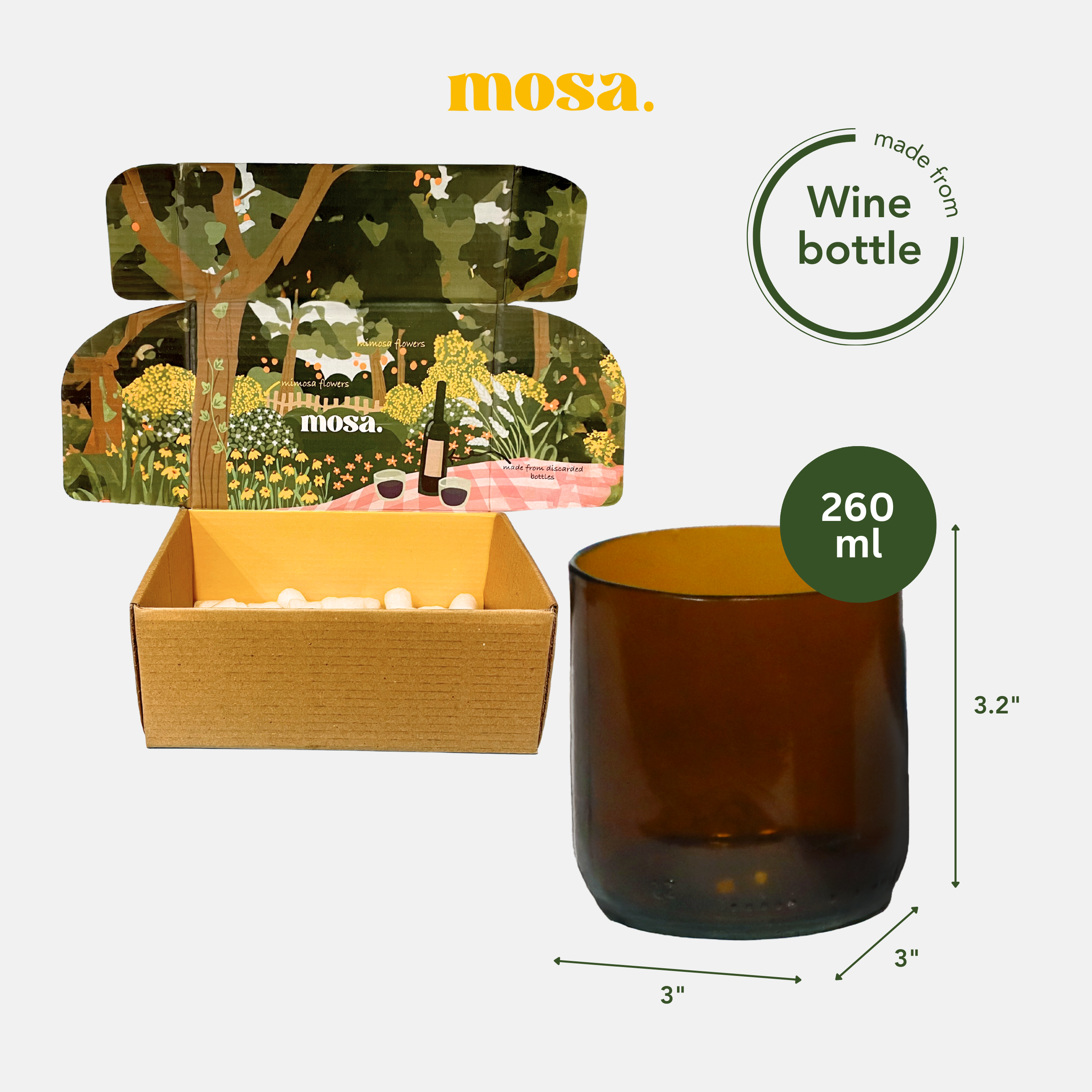 Mosa – wholesale Dricksglas och koppar – Bärnstensfärgade vinglas av flaskor2