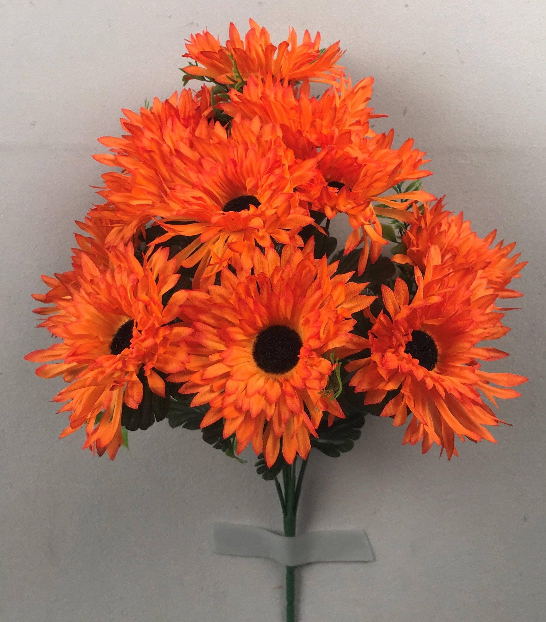 General Wholesale Inc - Wholesale Artificial Flowers - SPIDER MUM X 12 ORANGE - 12842