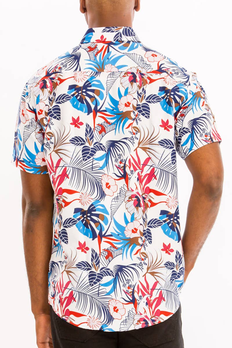 WEIV - Wholesale Button Down Shirt - Men's - WS7049 Short Sleeve Hawaiian Button Down Shirt0