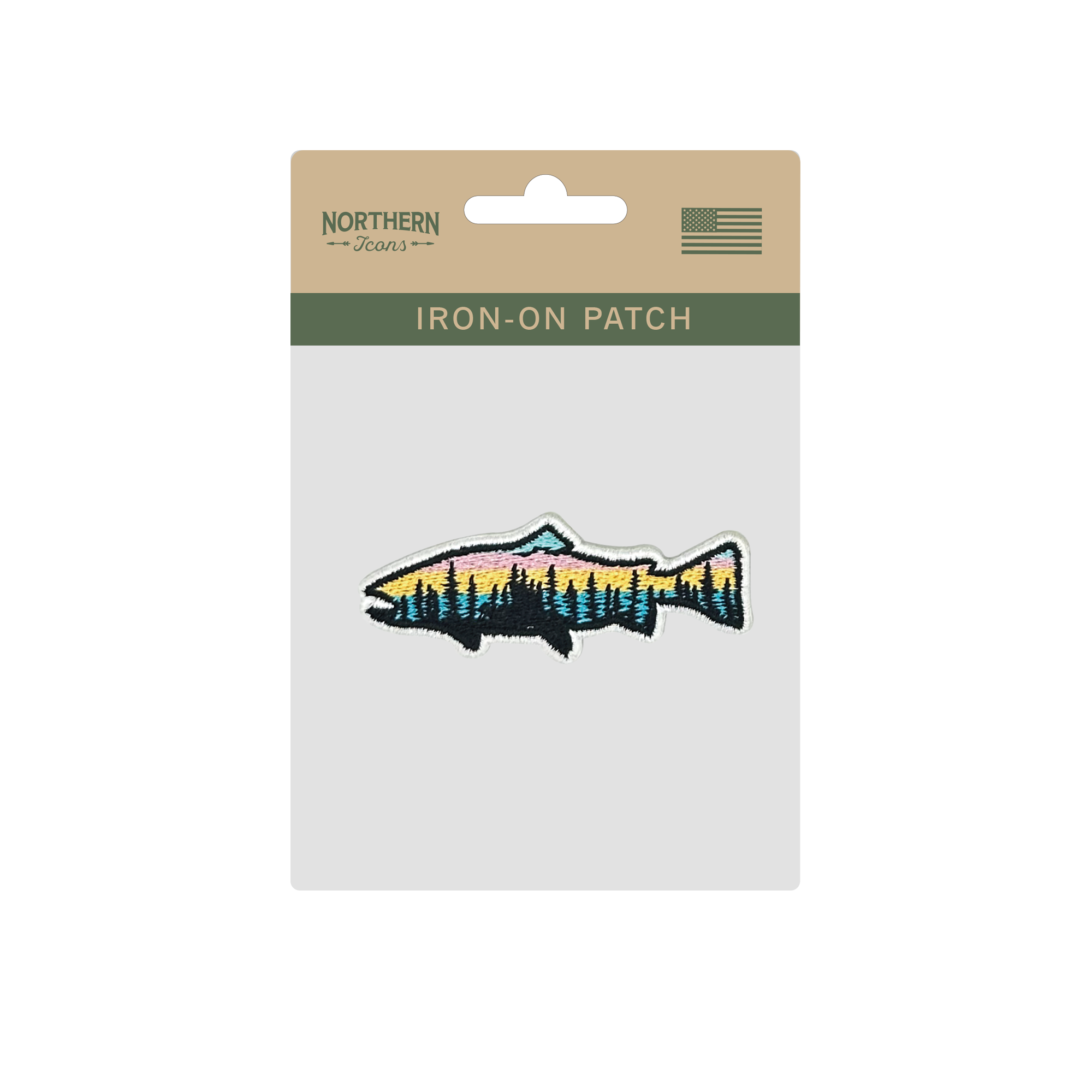 Northern Icons Creations INC - Wholesale Patch - Scenic Trout Iron On Embroidery Patch1