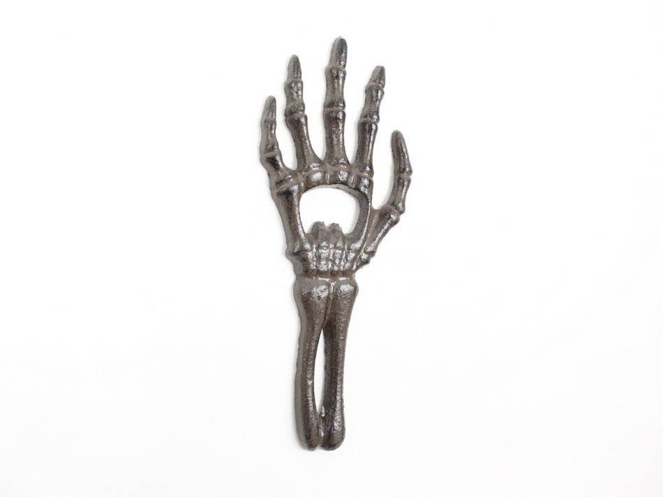 Hampton Ironworks - Wholesale Bottle/Wine Opener - Cast Iron Skeleton Hand Bottle Opener 7"2