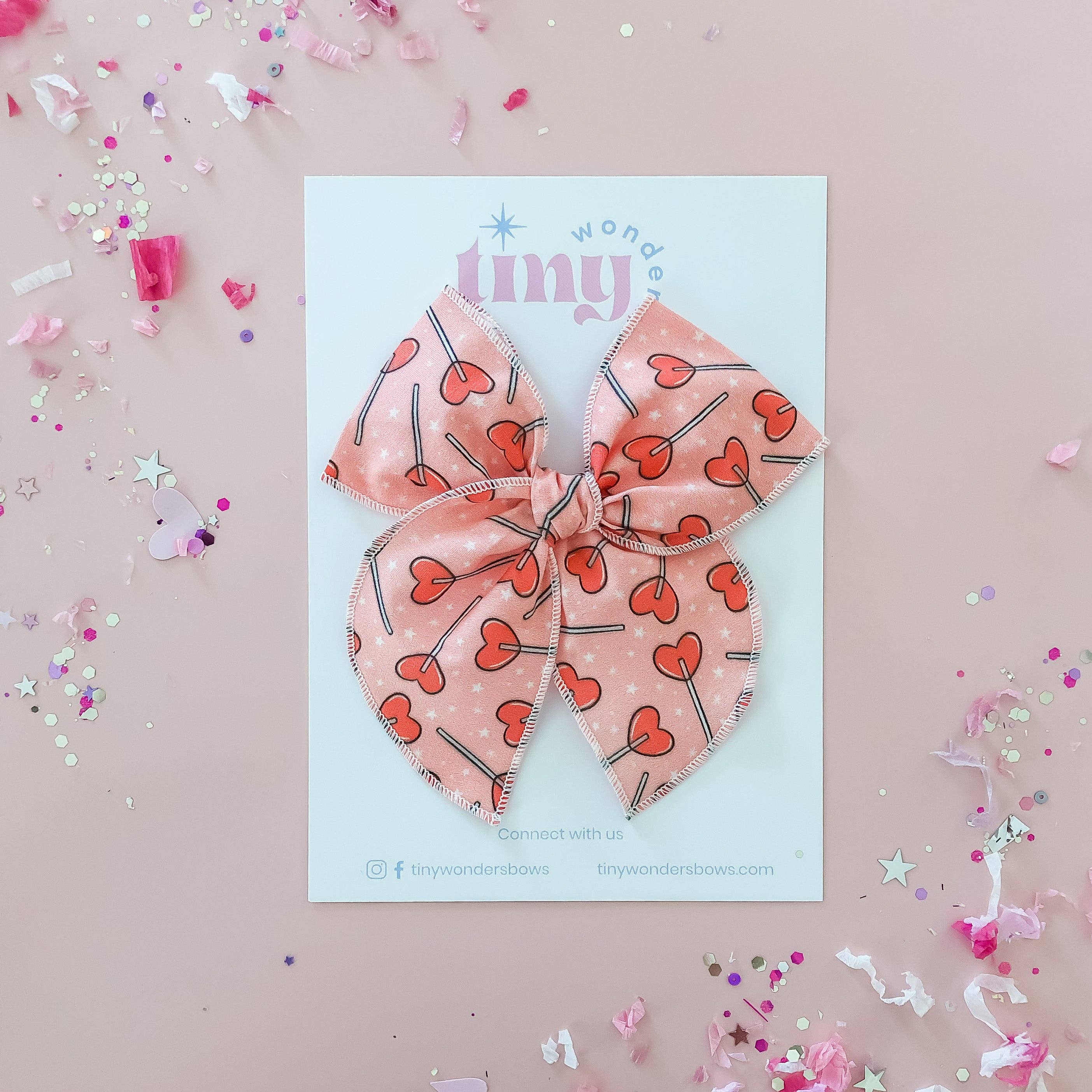 Tiny Wonders Bows - Wholesale Hair Bow - Kids - Heart Lollipops7