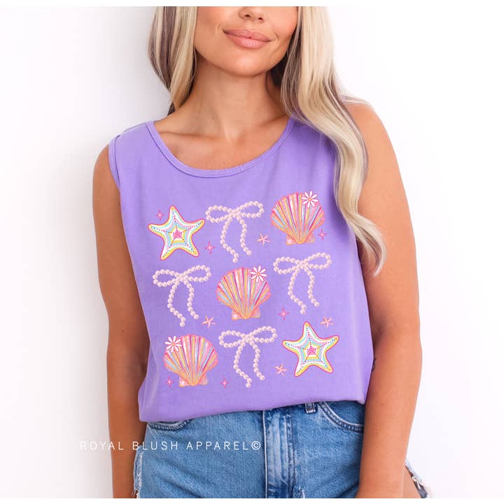 Seashell Coquette Full Color Transfer for wholesale by RBA Transfers