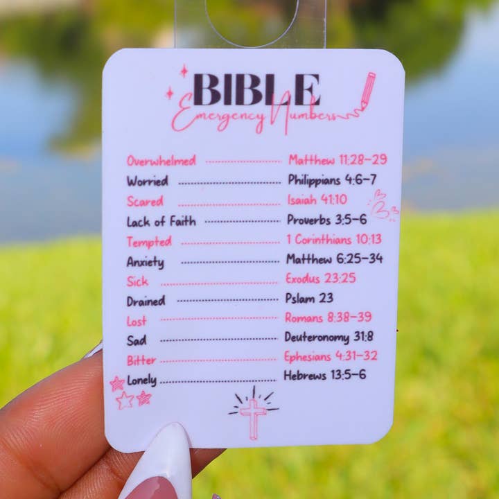 Bible Emergency Numbers Sticker for wholesale by Tiffany Amber Designs
