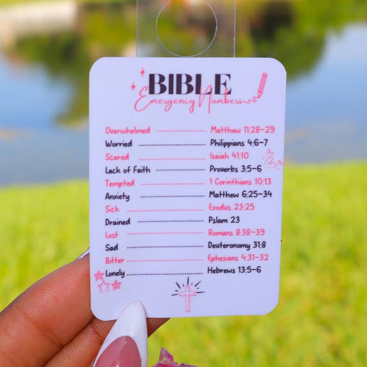 Bible Emergency Numbers Sticker for wholesale by Tiffany Amber Designs