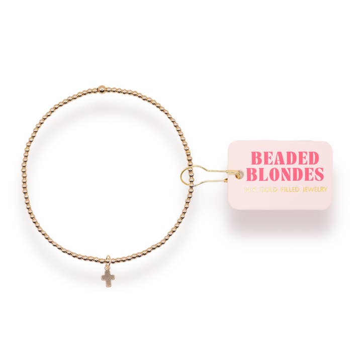 Mini Kors Charm Armband i Guld (Barnstorlek) för wholesale av Beaded Blondes