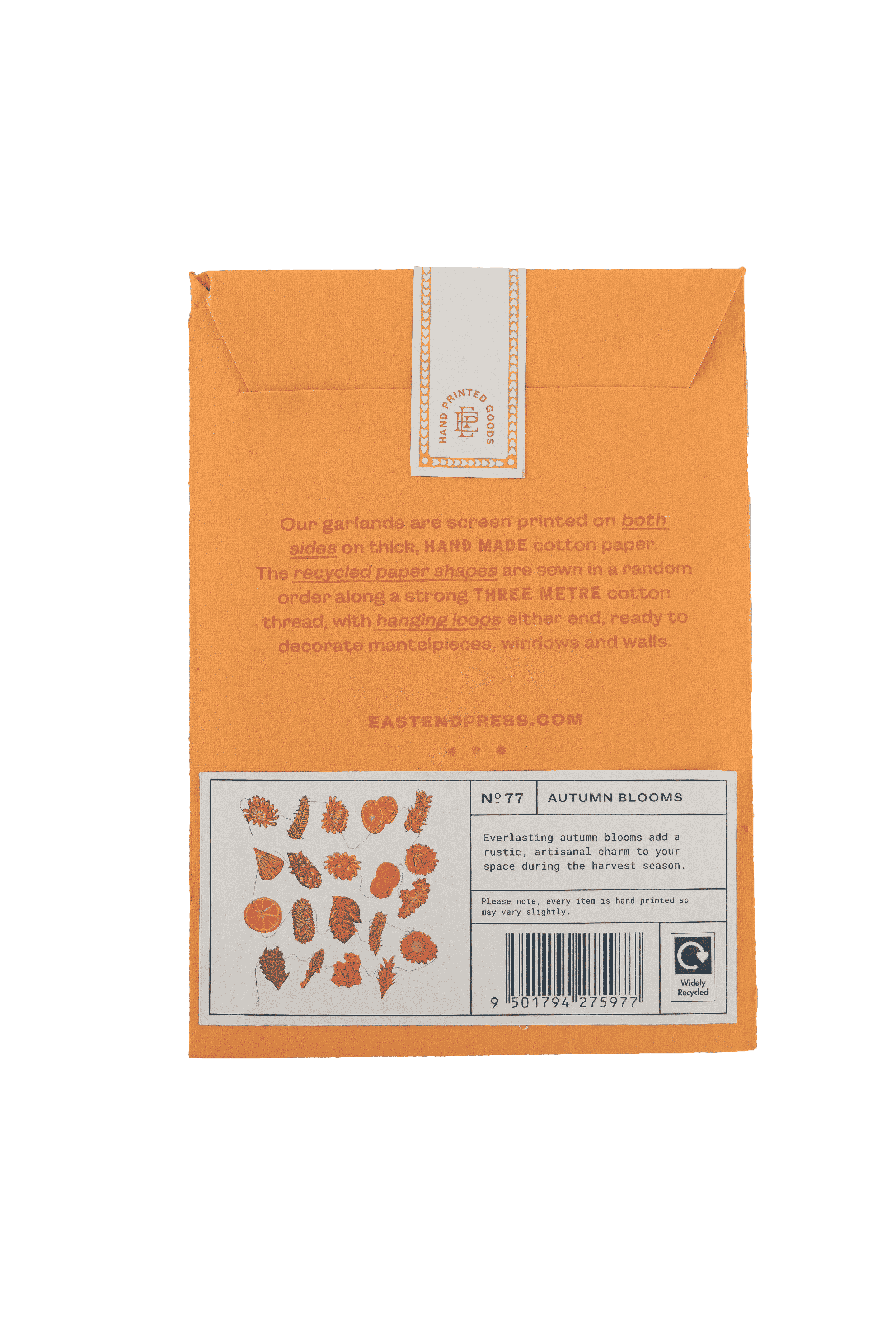 East End Press - Vendita all'ingrosso Bandierine/Ghirlande - Ghirlanda Cucita di Fiori d'Autunno13