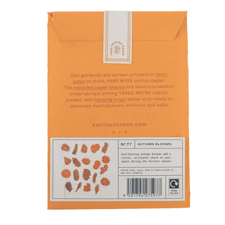 East End Press - Vendita all'ingrosso Bandierine/Ghirlande - Ghirlanda Cucita di Fiori d'Autunno13