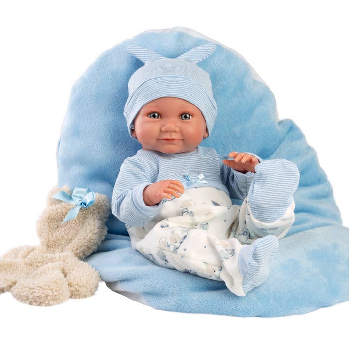 Llorens - Wholesale Doll - Kids - 15.7" Anatomically-Correct Alejandro w/ Cushion & Teddy Bear