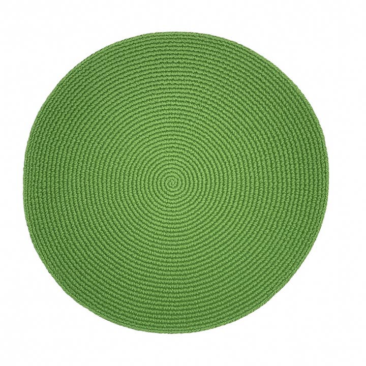 Fennco Styles - Wholesale Placemat - Green Woven Round 14" Round Placemat2