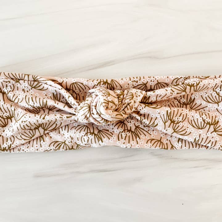 Mauve Whisp Top Knot Headband for wholesale by Macie & Me