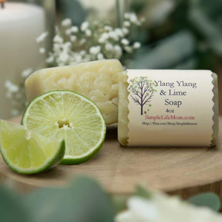 Simple Life Mom - Wholesale Bar Soap - YLANG YLANG LIME SOAP - Handmade Natural Soap made with essential oils for a sensual and luxurious experience.5