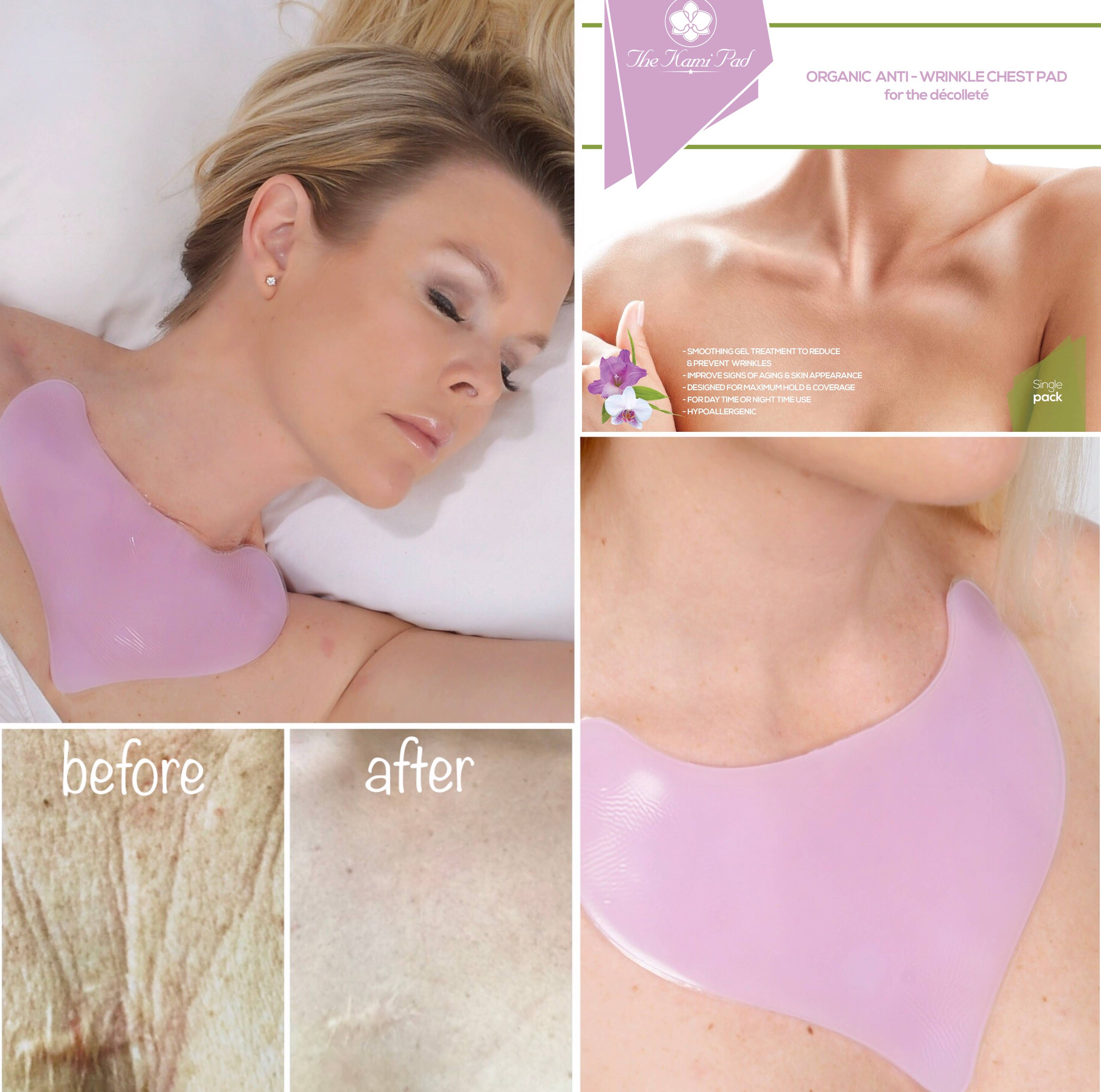 Kami Pure - Anti-Aging Silicone Gel Pads - Wholesale Skincare Face Mask - Wrinkle Recovery Chest Pad – Gift for Mom, Gift for Sister5
