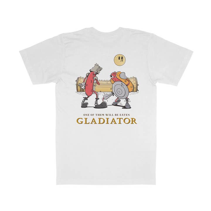 T-shirt Orgânica Pesada Gladiator Branca por atacado de Weekend Concept
