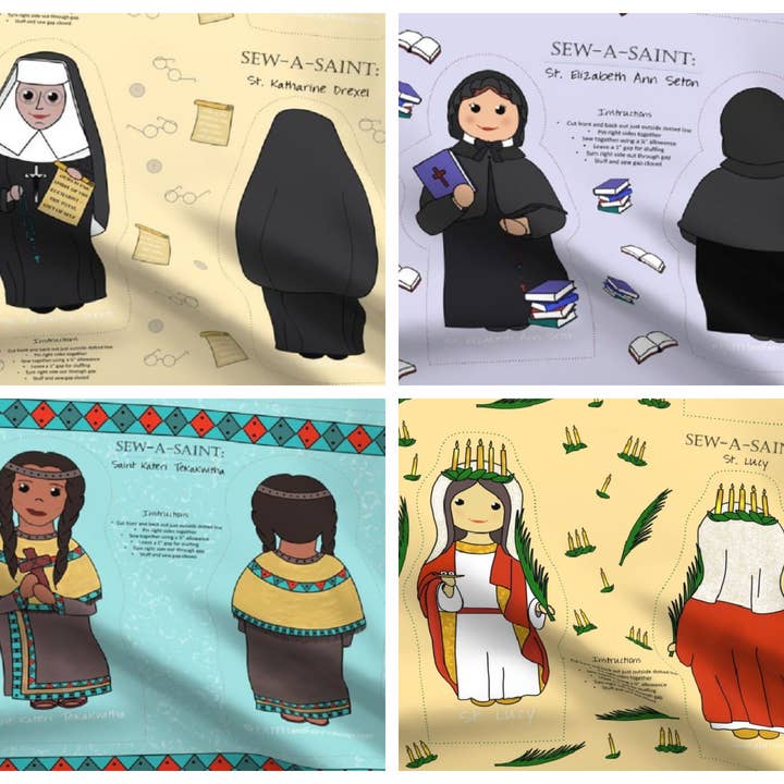 Faith and Fabric - Wholesale Craft Sewing Kit - Sew-a-Saint Female Christian Sewing Quilt Project for Kids3