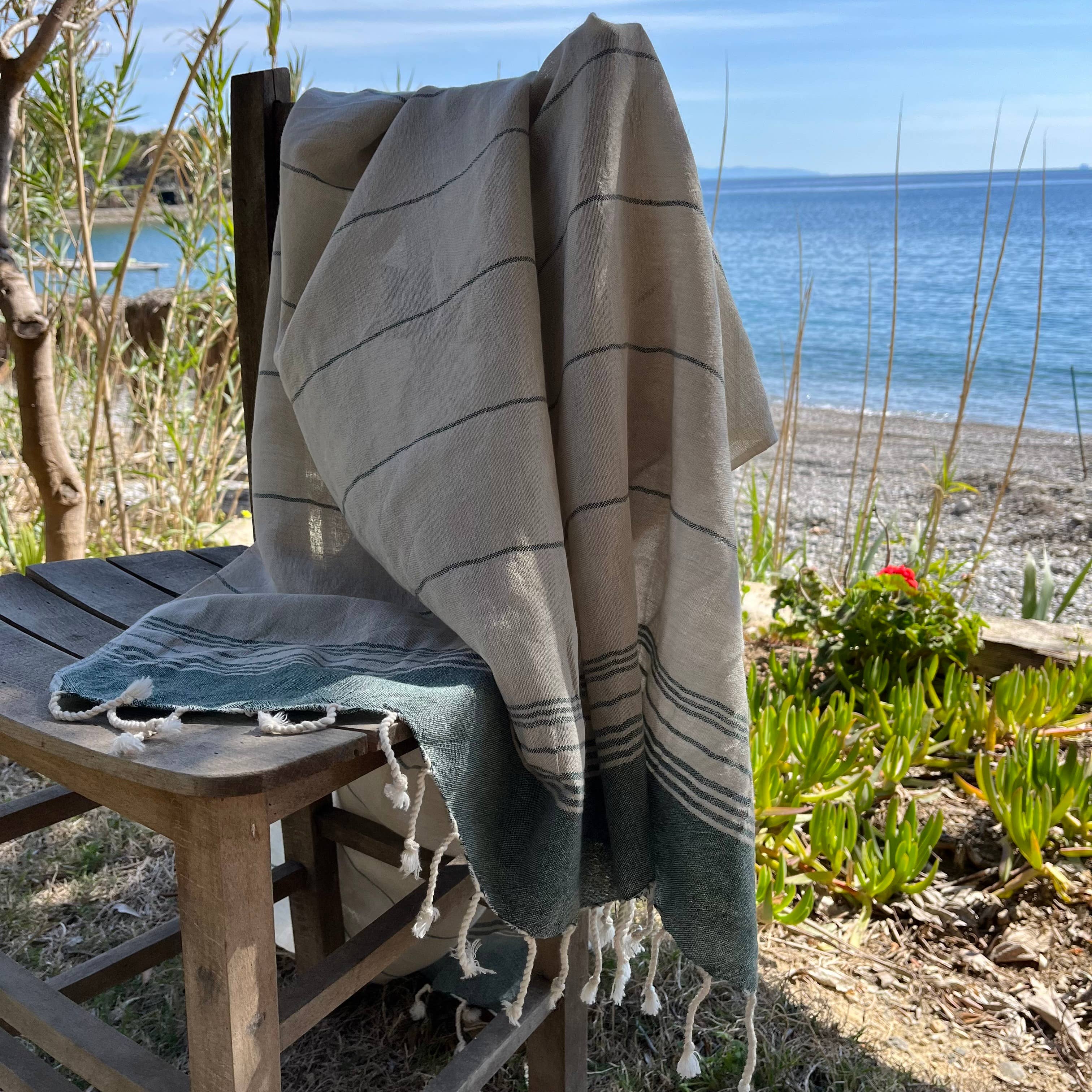 loom.ist – Großhandel Badetuch – Karya Leinen Strandtuch / Türkisches Handtuch5