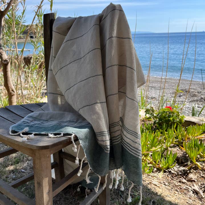 loom.ist – Großhandel Badetuch – Karya Leinen Strandtuch / Türkisches Handtuch5