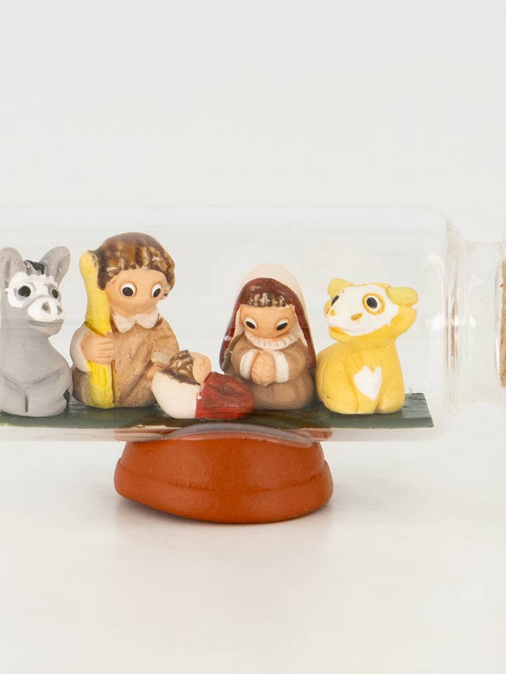 HANDMADE NATIVITY SCENE BOTTLE 5 PCS FAIR TRADE PRODUCT for wholesale by Veraluna Sustainable Clothing