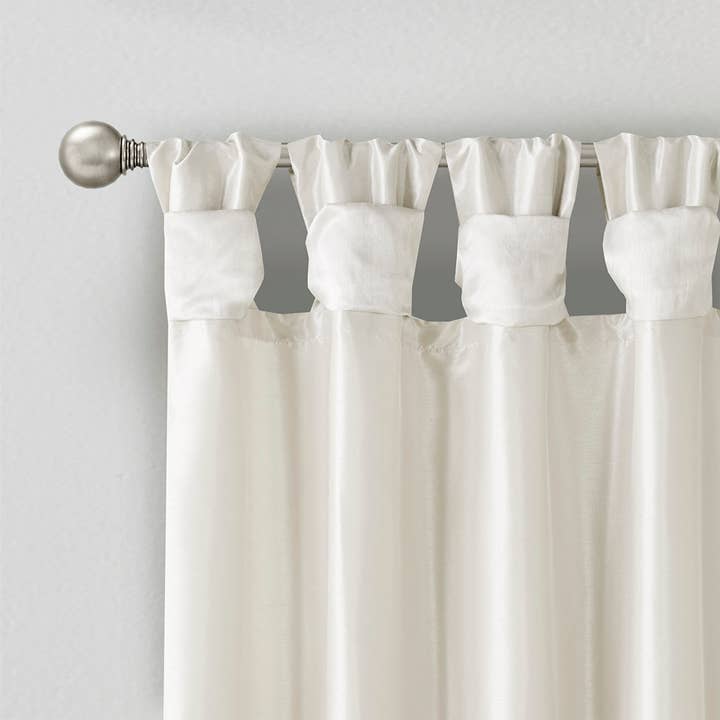 Olliix - Wholesale Curtain - Twist Tab Silky Window Curtain, White4