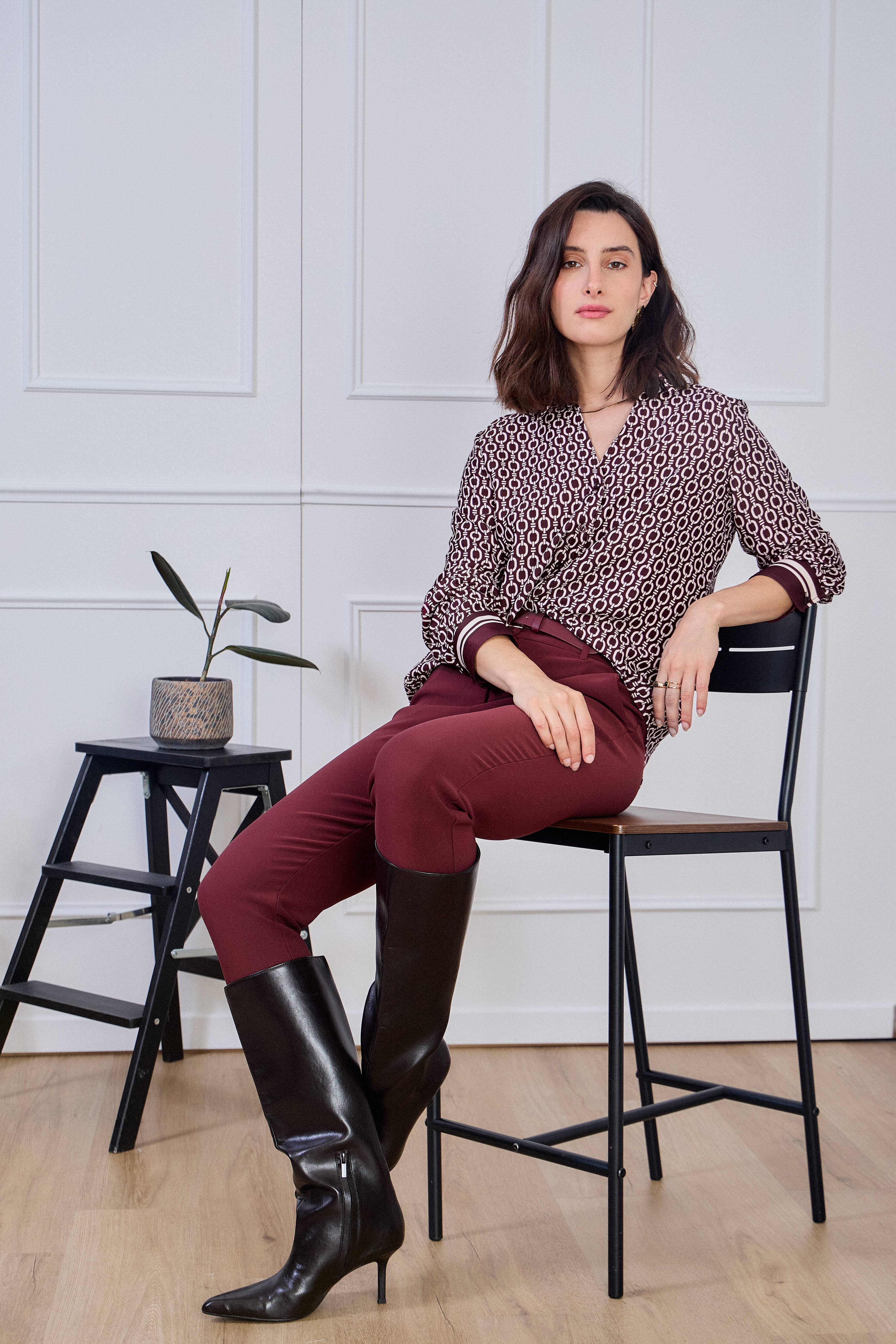 LULUMARY - Wholesale Overhemd met knopen - Dames - Kettingprint overhemd CH352A13