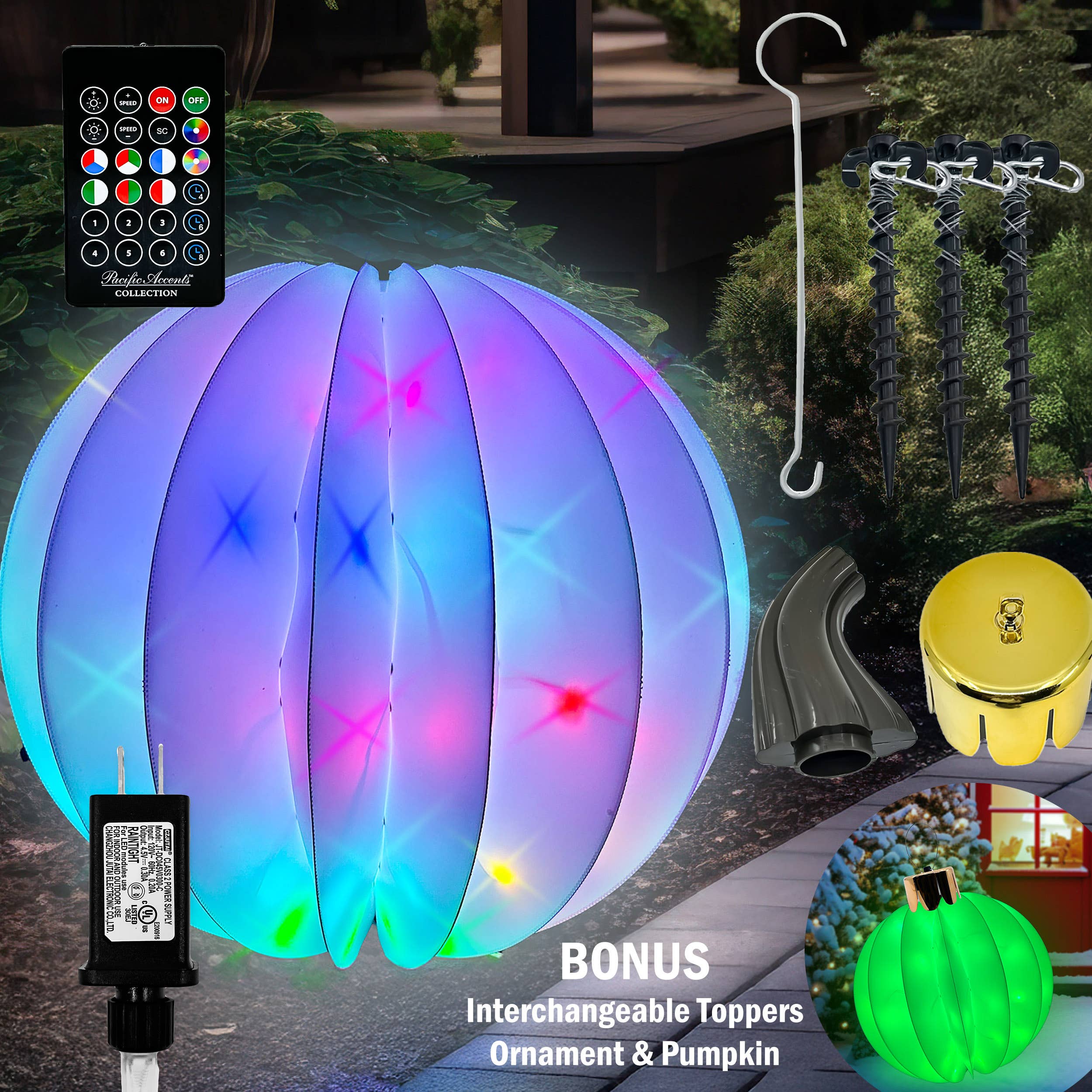 Flipo Group, Ltd. - Wholesale Buiten/gazonlicht - Twinklers 18" opvouwbare verlichte bol8