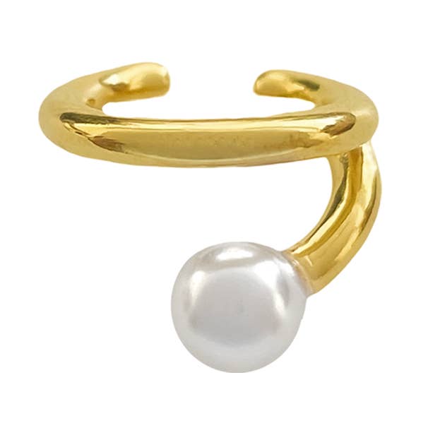 Gebogene Ohrmanschette mit Perlenspitze für den Großhandel von Artynkitsch