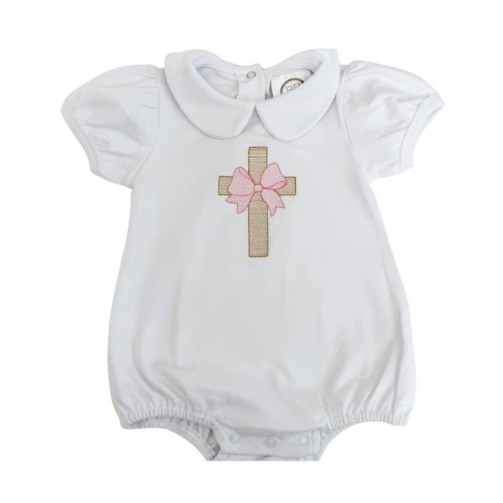 Girls Embroidered Easter Bubble Romper for wholesale by Sunday West Designs
