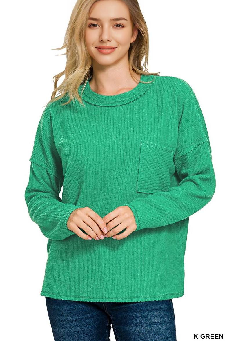 42POPS - Wholesale Knit Sweater - Women's - ",.SI-26742 Ribbed Brushed Melange Hacci Sweater13