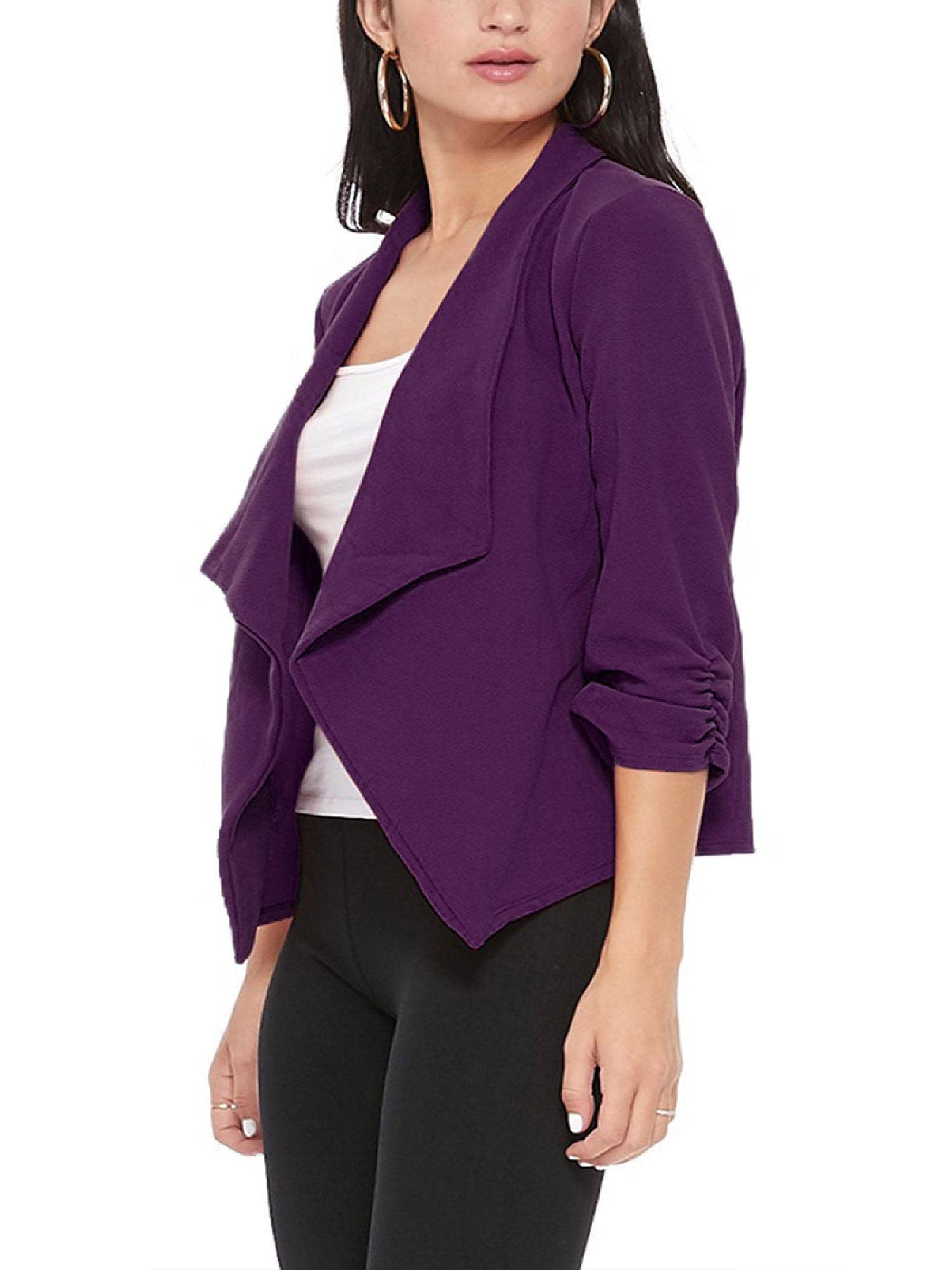 MOA COLLECTION - Wholesale Blazer - Women's - Casual Open Front Draped Solid Blazer Jacket61