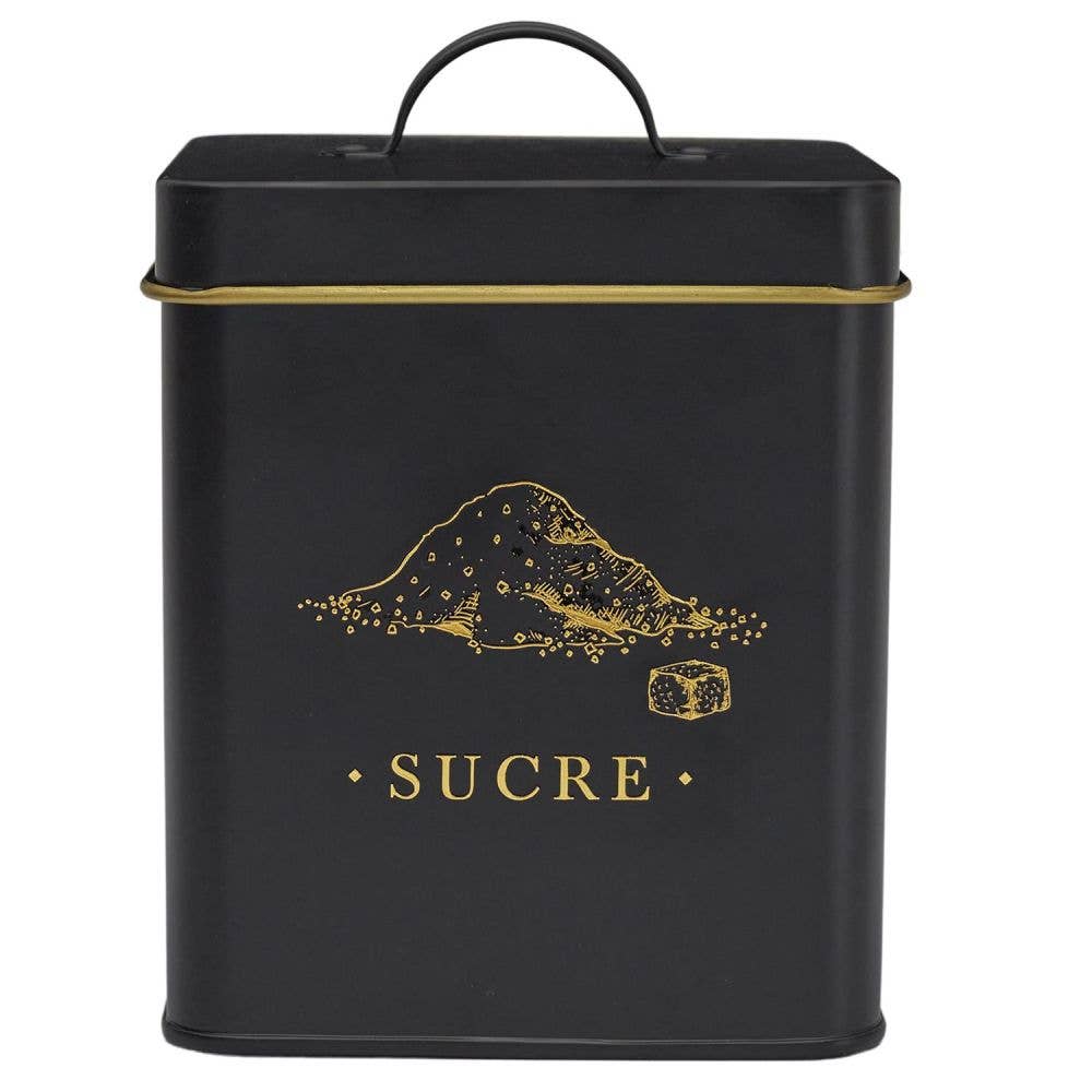 Housse De Rêve – wholesale Decorative box – Black and gold metal sugar box3