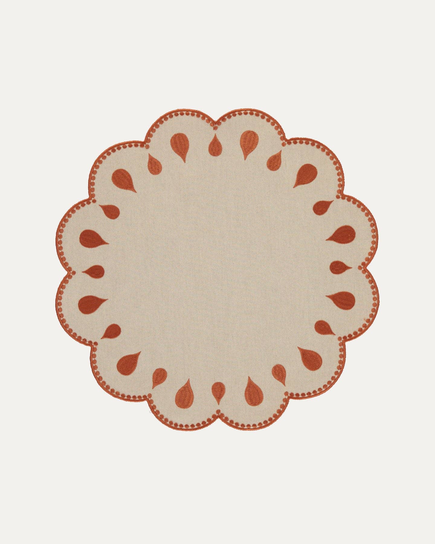 Mariaida Home - Wholesale Placemat - Individual Drops, Beige with Terracotta7