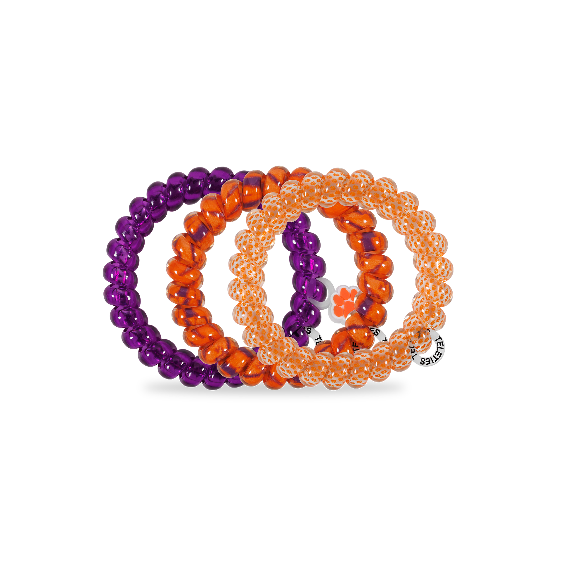 TELETIES - Wholesale Hair Tie - Spiral Hair Coils | Large | Go Tigers! Hair Ties1