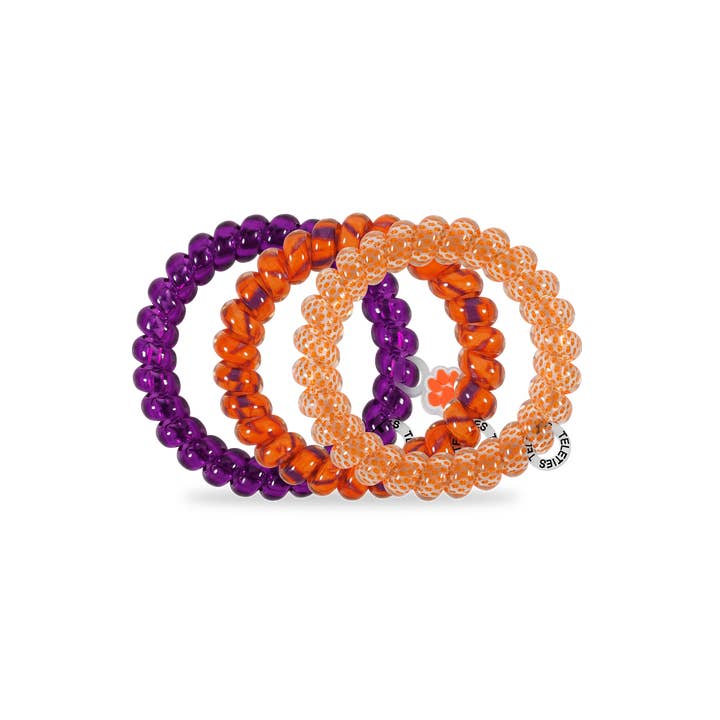 TELETIES - Wholesale Hair Tie - Spiral Hair Coils | Large | Go Tigers! Hair Ties1