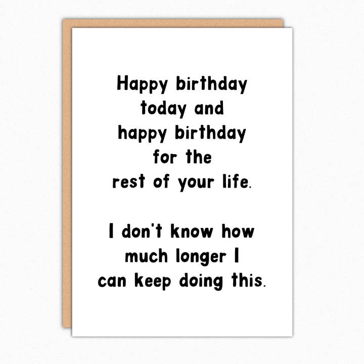 Reste de ta vie - Carte d'anniversaire drôle et sarcastique pour la vente par In A Nutshell Studio